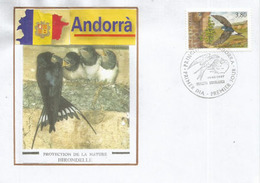 ANDORRE. Protection De La Nature: Les Hirondelles De Fenêtre., Lettre FDC 1997 - Hirondelles