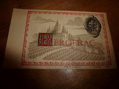 1920 ? Spécimen étiquette De Vin De BERGERAC N° 58  ,déposé, Imp. G.Jouneau  3 Rue Papin à Paris (illustr Château) - Bergerac