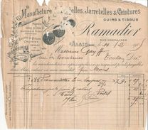 Facture  Commerciale Ancienne & Billet à Ordre/RAMADIER/ Manufacture Bretelles Jarretelles/ALAIS/Gard//1905   FACT305 - Kleding & Textiel