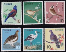 Japan 1963-64 Bird Series Set Of 6 MNH (jjc0390-5) - Neufs
