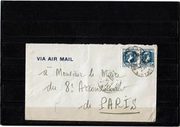 LBR39 - ALGERIE MARIANNE D'ALGER 1f50x2 SUR  LETTRE AVION - Airmail