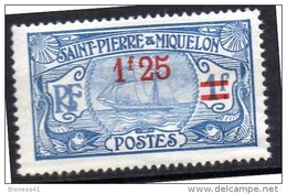 SPM Saint Pierre Et Miquelon N° 124  Neuf  XX  Cote  6,00 Euro Au Tiers De Cote - Neufs