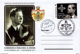 FUNÉRAILLES Du ROI MICHEL I De ROUMANIE / SPECIAL COVER : KING'S MICHAEL I Of ROMANIA FUNERALS : 16 DECEMBER 2017 (AFB) - Marcophilie