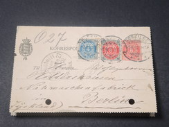 DANEMARK - Entier Postal + Complément De Roskilde Pour Berlin En 1902 -  L 11534 - Interi Postali
