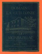 Etiquette Vin De Montbazillac Domaine De La Guillonie 1983 Pierre Autran à Rouffignac De Sigoules - 75 Cl - Monbazillac