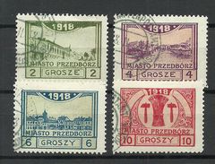 Poland Polen 1918 Przedborz Local Post Michel 3 - 6 O - Used Stamps