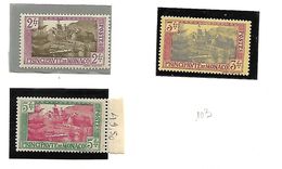 Monaco 1924 - 33  Vues PORT     CAT YT N °  100, 101, 102  N** MNH - Nuevos