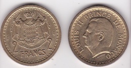 MONACO. 2 FRANCS Sans Date (1943). LOUIS II . BRONZE-ALUMINIUM - 1922-1949 Louis II.