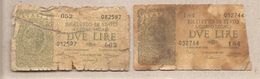 Italia - Banconote Circolate Da 2 Lire "Italia Laureata" - 1944 Serie Completa Dei Due Decreti Emessi - Verzamelingen