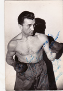 Photo 9 X 14 Sport Boxe Boxeur Autographe Original Signature Réelle Dédicace Autograph - Autógrafos