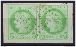 Martinique : Yvert Nr 17  Col. Gen.  Cachet MQE  Paire  Fragment - Gebraucht