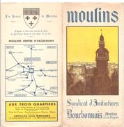 Moulins Et Sa Région Bourbonnais Guide Touristique édité Par Le Syndicat D'Initiatives De Moulins Des Années 1960 - Auvergne
