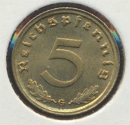 Deutsches Reich Jägernr: 363 1939 G Vorzüglich Aluminium-Bronze 1939 5 Reichspfennig Reichsadler (7869074 - 5 Reichspfennig