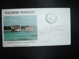 LETTRE Illustrée LA PERLE LA FERME PERLIERE OBL.20-7-1983 CENTRE PHILATELIQUE POLYNESIE FRANCSE - Briefe U. Dokumente