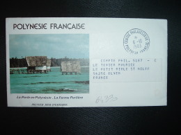 LETTRE Illustrée LA PERLE LA FERME PERLIERE OBL.6-10-1983 CENTRE PHILATELIQUE POLYNESIE FRANCSE - Briefe U. Dokumente