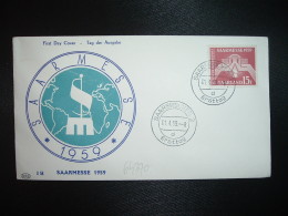 LETTRE TP SAARMESSE 1959 15F OBL.01 4 59 SAARBRUCKEN 2 + FDC - Lettres & Documents