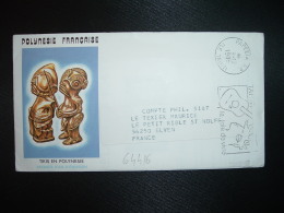 LETTRE Illustrée TIKIS EN POLYNESIE OBL.MEC.9-12-1985 PAPEETE RP ILE TAHITI - Covers & Documents