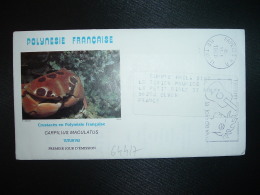 LETTRE Illustrée CRUSTACES EN POLYNESIE FRANCAISE OBL.MEC.11-1-1988 PAPEETE RP ILE TAHITI - Covers & Documents