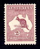 Australia 1929 Kangaroo 2/- Maroon Small Multiple Watermark MH - - Neufs