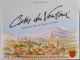 ETIQUETTE De VIN " Côtes Du Ventoux " - 12° - 75cl - Bédouin (Vaucluse) - Très Bon état - Côtes Du Ventoux