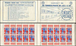 CARNETS (N°Cérès Jusqu'en1964) 364  Marianne à La Nef, 0,25 Bleu Et Rouge, N°1234, T I, S. 1-60, CHEQUES POSTAUX, TB - Sonstige & Ohne Zuordnung