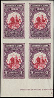 (*) ALGERIE 99 : 5f. + 5f., ESSAI De COULEUR En Violet Et Carmin, BLOC De 4 NON DENTELE, R Et TB - Sonstige & Ohne Zuordnung