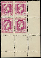 ** ALGERIE 213 : 1f20 Lilas, BLOC De 4 Cdf, Timbres Du Bas "géants" Tenant à Normaux, TB - Sonstige & Ohne Zuordnung