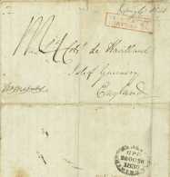 Ship Letter 1830 De Sausmarez De Havilland Madras Chennai India East India Company Army - ...-1852 Préphilatélie