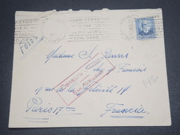 ESPAGNE - Enveloppe De San Sébastien Pour La France En 1937 Avec Cachet De Censure - L 12165 - Republikeinse Censuur
