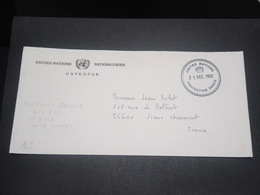 YOUGOSLAVIE- Enveloppe De La Mission Des Nations Unies En 1992 Pour La France En Franchise Postale - L 12302 - Brieven En Documenten