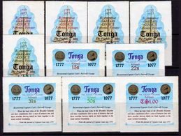 Tonga 1977 Bicentenary Of Cook's Last Voyage Set Of 10, No Officials, MNH, SG 618-27, Slight Foxing On A Couple Of Value - Tonga (...-1970)