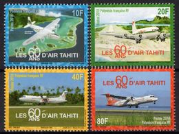 Polynésie Française 2018 - Aviation, 60 Ans D'air Tahiti - 4 Val Neufs // Mnh - Unused Stamps
