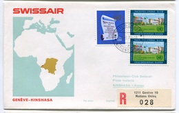 RC 6581 SUISSE SWITZERLAND 1970 1er VOL SWISSAIR GENEVE - KINSHASA KONGO FFC LETTRE COVER - First Flight Covers