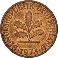 Monnaie, République Fédérale Allemande, 2 Pfennig, 1974, Hambourg, TB+ - 2 Pfennig