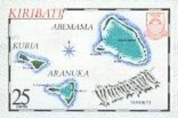 KIRIBATI 1983 Maps Islands 2nd Issue 25c IMPERF. [non Dentelé, Geschnitten] - Islands