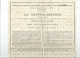 Feuille Destinée à L'apposition Des Timbres Quittances Du Bon D'épargne De 33 Ans , LA CAPITALISATION , 1914 - Other & Unclassified