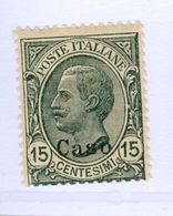 CASO, ITALIA, ITALY, EGEO, 1921, FRANCOBOLLO NUOVO (MLH*), 15 C. Sass. 10   Scott 4 - Aegean (Caso)