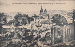 Cp , 23 , CHAMBON-sur-VOUEIZE , Vue Générale, D'après La Lithographie De A. Desrosiers , 1800 - Chambon Sur Voueize