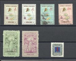 MACAO , MACAU , Lot De 7 Timbres De 1954 à 19.... - Collections, Lots & Séries