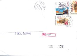 2000. Romania, The Letter Sent  By Registered Air-mail Post To Moldova - Briefe U. Dokumente