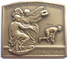 Médaille. Sport.P Our L'amélioration Des Records Belges D'athlétisme.  La Dernière Heure. E. Michel. 65x55mm - 106 Gr - Professionali / Di Società