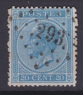 N° 18  LP  293 PERUWELZ - 1865-1866 Perfil Izquierdo
