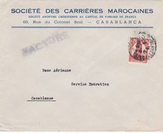 FRANCE MAROC MOROCCO PROTECTORATE - COVER - BASE AÉRIENNE    - CASABLANCA - Briefe U. Dokumente