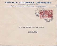 FRANCE MAROC MOROCCO PROTECTORATE - COVER - CENTRALE AUTOMOBILE CHÉRIFIENNE  - CASABLANCA - Brieven En Documenten