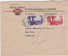 FRANCE MAROC MOROCCO PROTECTORATE - COVER - SOCIÉTÉ GÉNÉRAL AUTOMOBILES    - CASABLANCA - Covers & Documents