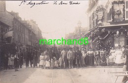 Manche Equeurdreville Fete Saint Augustin Rue Gambetta Café A Chantre Carte Photo 1907 - Equeurdreville