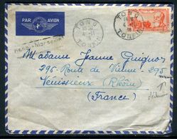 Indochine - Enveloppe De Tong Pour La France En 1938 Par Avion , Voir Scan Pour état - Ref J48 - Covers & Documents