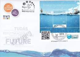 Hungary Budapest Water Summit 2013 Ocean (miniature FDC) - Brieven En Documenten