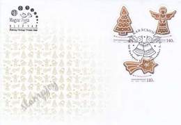 Hungary Christmas 2013 Festival Tree Angel (stamp FDC) *odd Shape *self Adhesive - Brieven En Documenten