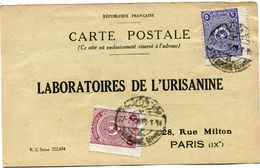 TURQUIE CARTE POSTALE BON POUR UN FLACON ECHANTILLON D'URISANINE DEPART TREBIZONDE 28-2-26 POUR LA FRANCE - Covers & Documents